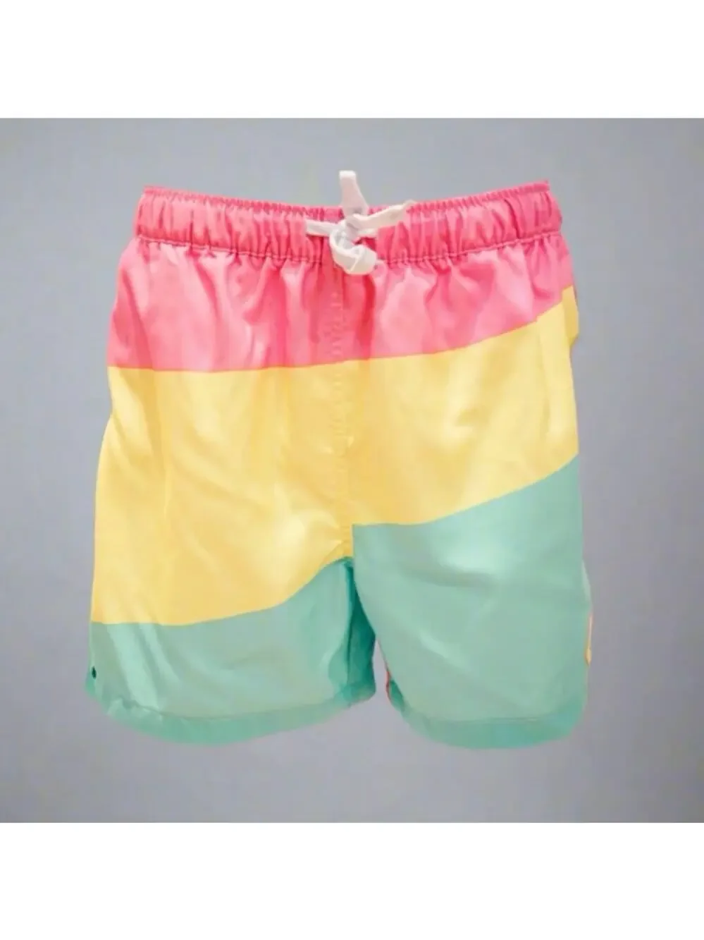 Buc-ee's Mens Pastel Swim Shorts 2XL Tie Waist Logo Beachy